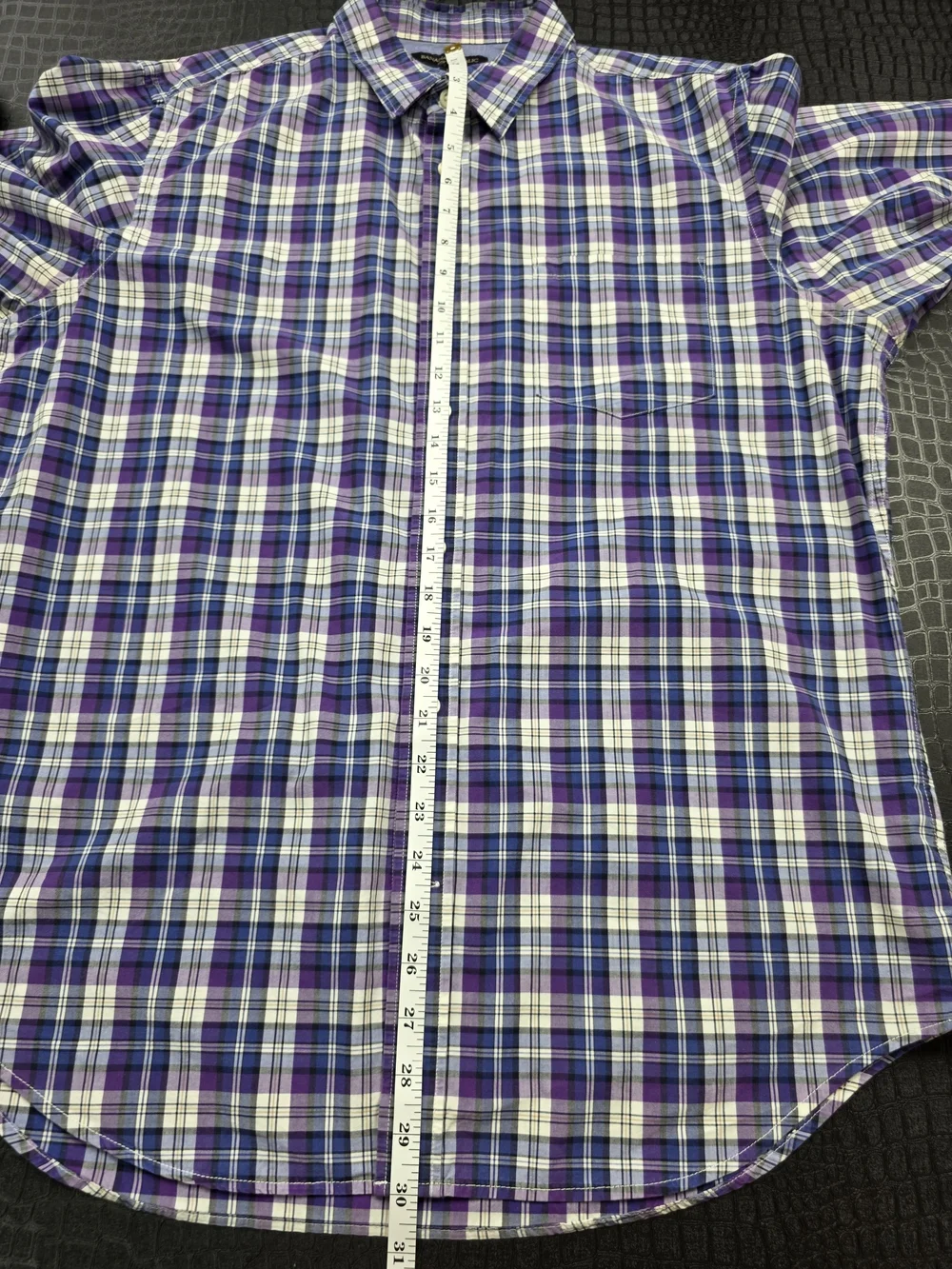 Banana Republic Soft Wash Shirt Size L Purple Blue Plaid